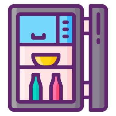 Buzdolabı simgesi, vektör illüstrasyonu