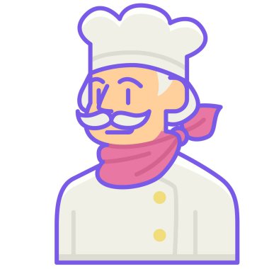 Avatar adam şef simgesi - taslak biçimi