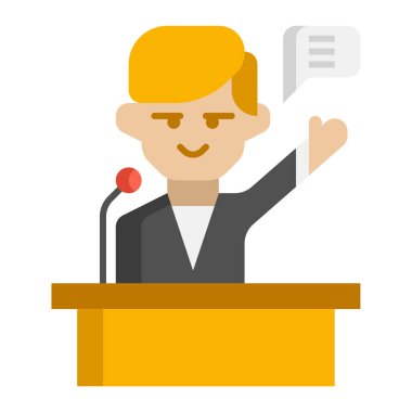 Konuşma balonu olan bir iş adamının vektör çizimi