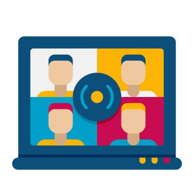 çevrimiçi eğitim düz vektör illüstrasyonu