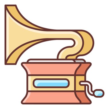Gramofon simgesinin vektör çizimi