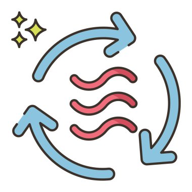 Hava Dolaşım simgesinin vektör illüstrasyonu