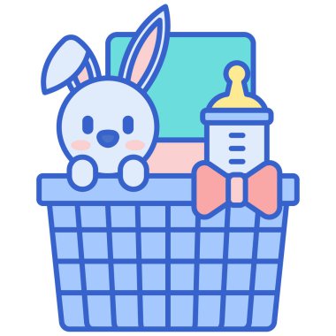 Bebek Hamper simgesi ana hatlarıyla doldurulmuş