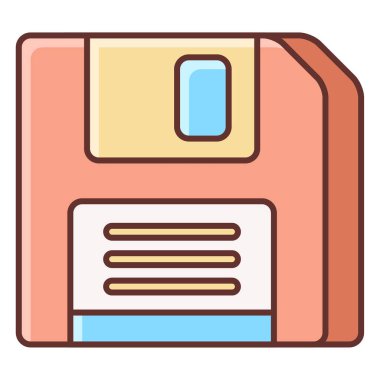 Disket disk simgesi vektör illüstrasyonu