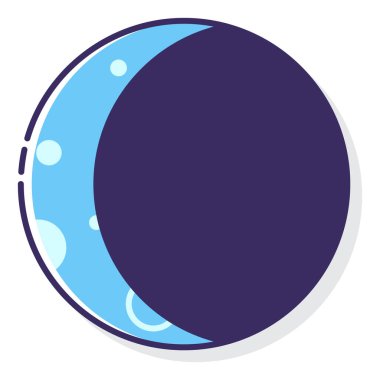 Beyaz arkaplanda ay tutulması simgesi, vektör illüstrasyonu