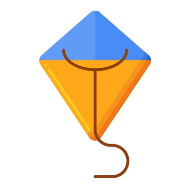 Beyaz arkaplanda uçurtma simgesi, vektör illüstrasyonu