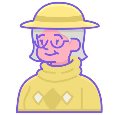 büyük anne simgesi beyaz arkaplanda izole edildi 