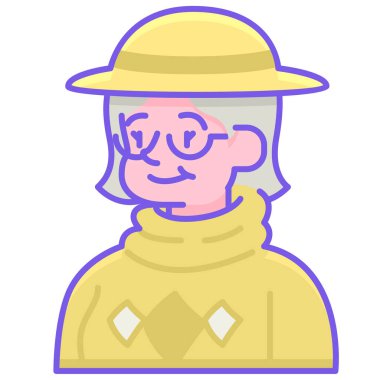 büyük anne simgesi beyaz arkaplanda izole edildi 