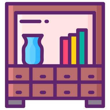 Mobilyalı simge basit illüstrasyon