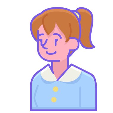 Beyaz arka plan üzerinde izole kadın simgesi