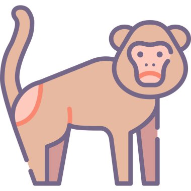 beyaz arkaplanda maymun simgesi izole edildi