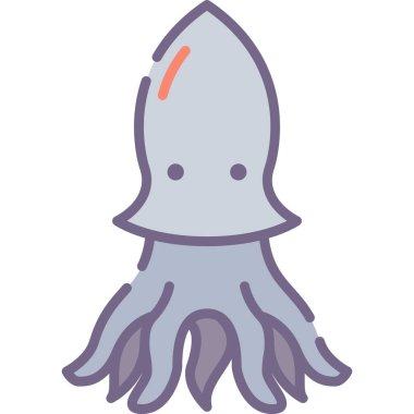 Beyaz arka plan üzerinde izole kalamar simgesi