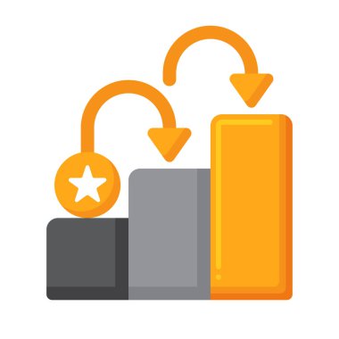 Beyaz arkaplanda izole edilmiş Tırmanan Adımlar simgesi