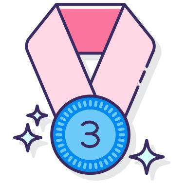 Beyaz arkaplanda Bronz Madalya simgesi izole edildi