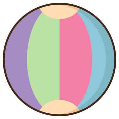 Beyaz arkaplanda renkli bir topun gösterimi