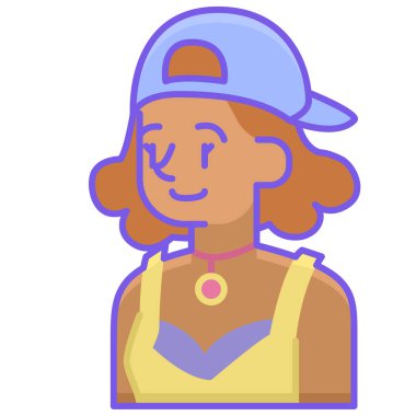 Erkek fatma kız simgesi düz stil