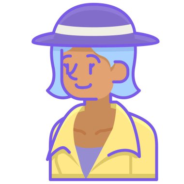 Beyaz arkaplanda izole edilmiş profesyonel kadın simgesi