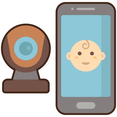 Bebek İzleme simgesi, vektör illüstrasyonu beyaz arkaplanda izole edildi