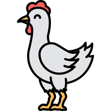 Tavuk simgesinin vektör illüstrasyonu