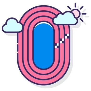 Açık Parça ve Alan simgesi basit illüstrasyon