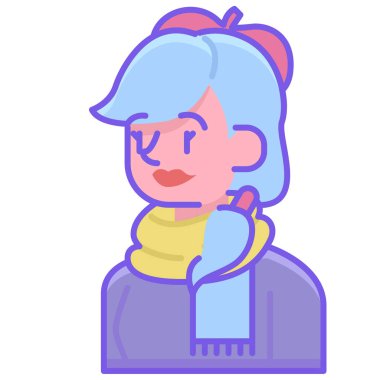 Beyaz arkaplanda kadın ressam simgesi izole edildi