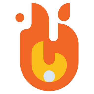 Ateş simgesi, vektör çizimi