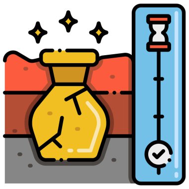 Göreceli Tarih simgesi renk ana hatları vektörü