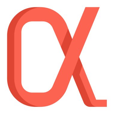 Alfa simgesinin vektör illüstrasyonu