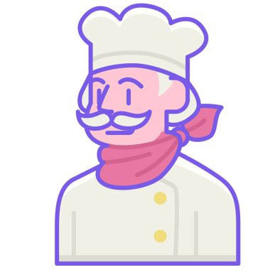 Erkek şef simgesi, vektör illüstrasyonu