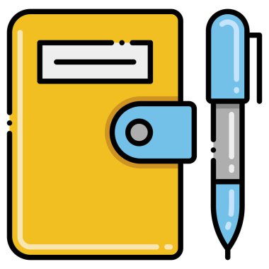 Alan Notları simge renk vektörü çizimi