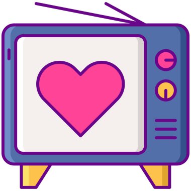 Televizyon. Web simgesi basit illüstrasyon