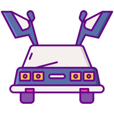 Retro araba, basit tasarım vektör simgesi