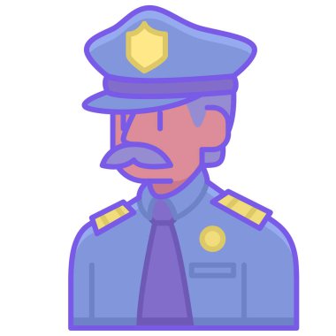 Polis memuru ikonu. düz dizayn. vektör illüstrasyonu