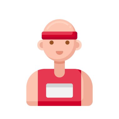 Sporcu Erkek çizgi film tasarım vektörü