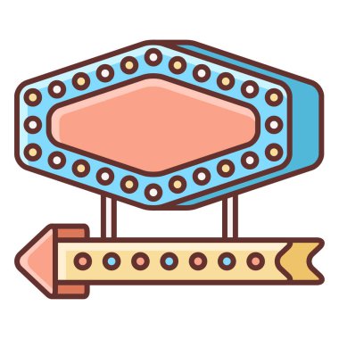 Neon İşareti simgesinin vektör illüstrasyonu