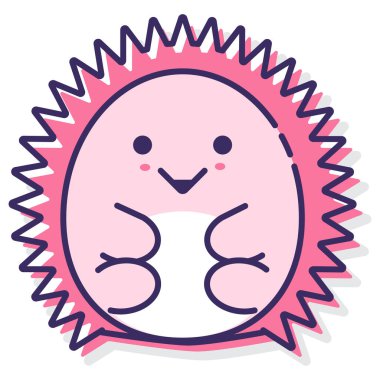 Kirpi simgesi beyaz arka plan üzerinde