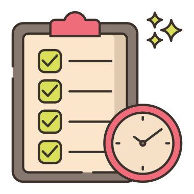 Kontrol listesi vektör simgesi planlanıyor