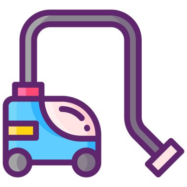 Elektrikli süpürge. Web simgesi basit illüstrasyon