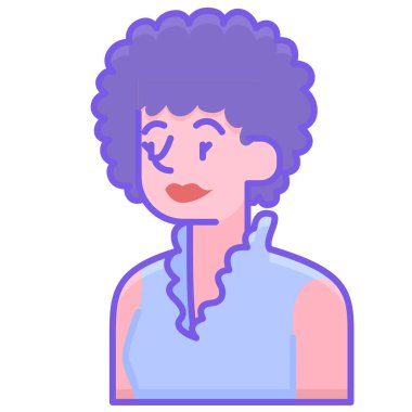 Avatar kadın çizgi film tasarımı, vektör illüstrasyonu