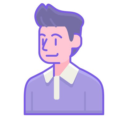 Genç erkek avatar çizgi film vektör illüstrasyon grafik tasarımı