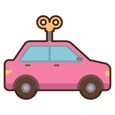 Oyuncak araba vektörü düz renk simgesi