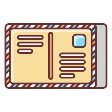 Kartpostal simgesi vektör illüstrasyonu