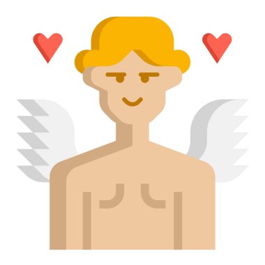 aşk tanrısı düz simgesi, vektör çizim