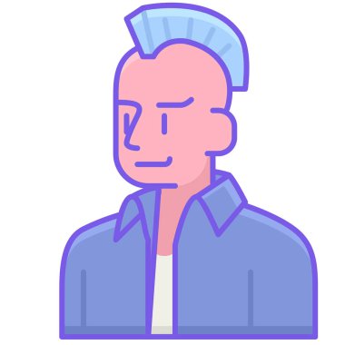 punk man karakter vektör illüstrasyonu