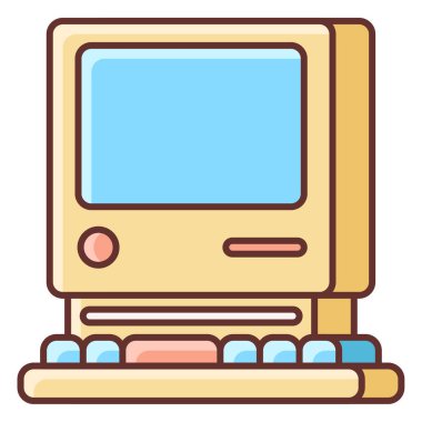 bilgisayar monitörü ikon vektör illüstrasyonu