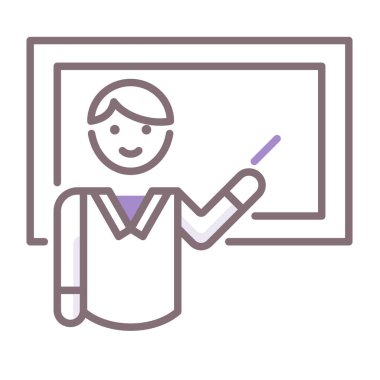 Kara Tahta ikon vektör tasarımlı erkek öğretmen