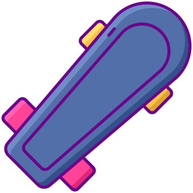 Beyaz arka plan üzerinde kaykay simgesi