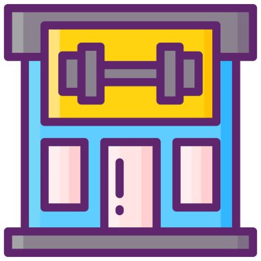 spor salonu ana hatları vektör rengi düz izole