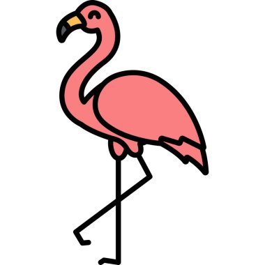 Flamingo ikonu. Basit resimleme