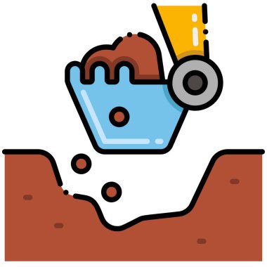 Doldurulmuş kazı simgesi - taslak biçimi